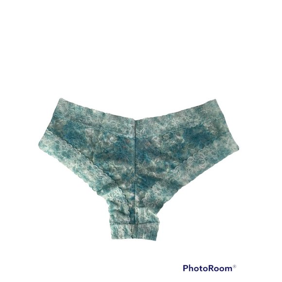 VICTORIA'S SECRET Cheeky Lace Panty, tie dye light blue/green, Medium - Picture 2 of 6